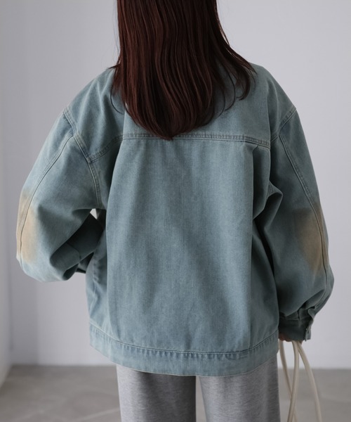 Riberry（リベリー）の「【セットアップ着用可】ヴィンテージライクオーバーサイズデニムジャケット（デニムジャケット・レディース・ライトブルー/ブルー・MEDIUM）」の12枚目の写真