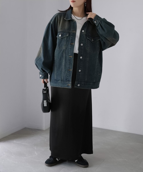 Riberry（リベリー）の「【セットアップ着用可】ヴィンテージライクオーバーサイズデニムジャケット（デニムジャケット・レディース・ライトブルー/ブルー・MEDIUM）」の13枚目の写真