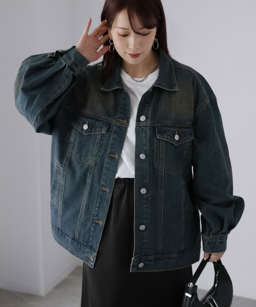 Riberry（リベリー）の「【セットアップ着用可】ヴィンテージライクオーバーサイズデニムジャケット（デニムジャケット・レディース・ライトブルー/ブルー・MEDIUM）」の15枚目の写真