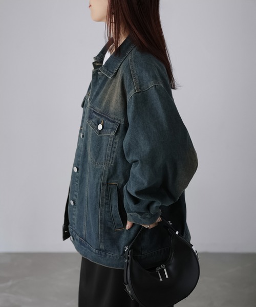 Riberry（リベリー）の「【セットアップ着用可】ヴィンテージライクオーバーサイズデニムジャケット（デニムジャケット・レディース・ライトブルー/ブルー・MEDIUM）」の18枚目の写真