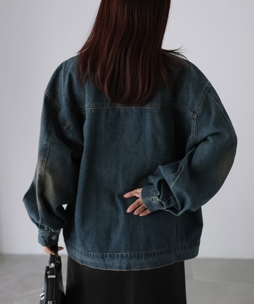 Riberry（リベリー）の「【セットアップ着用可】ヴィンテージライクオーバーサイズデニムジャケット（デニムジャケット・レディース・ライトブルー/ブルー・MEDIUM）」の19枚目の写真