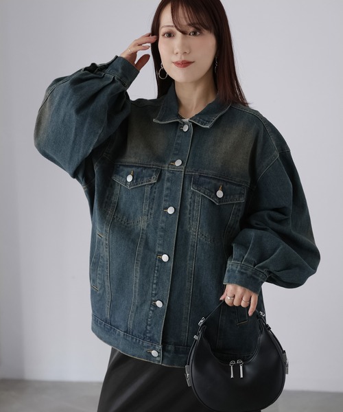 Riberry（リベリー）の「【セットアップ着用可】ヴィンテージライクオーバーサイズデニムジャケット（デニムジャケット・レディース・ライトブルー/ブルー・MEDIUM）」の17枚目の写真