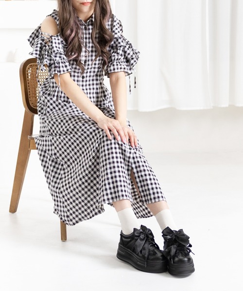 attagirl（アタガール）の「厚底ダブルリボンフリルスニーカー（スニーカー・レディース・ホワイト/ブラック/ピンク・S/LL/L/M/3L）」の20枚目の写真