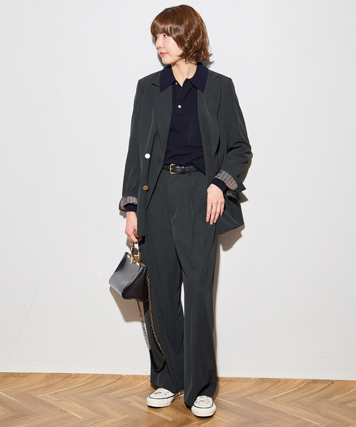 journal standard L'essage(ジャーナルスタンダードレサージュ)の「《追加6》ヴィスポリギャバブレザージャケット(テーラードジャケット・レディース・グレー/ネイビー・36/38)」の3枚目の写真