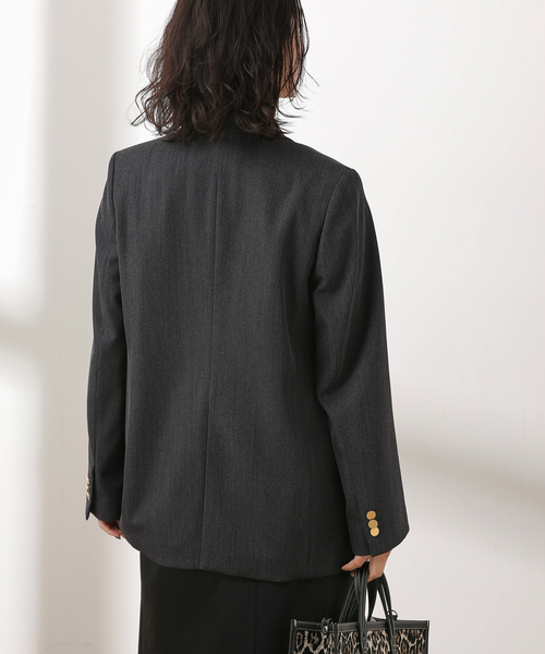 journal standard L'essage(ジャーナルスタンダードレサージュ)の「《追加6》ヴィスポリギャバブレザージャケット(テーラードジャケット・レディース・グレー/ネイビー・36/38)」の17枚目の写真