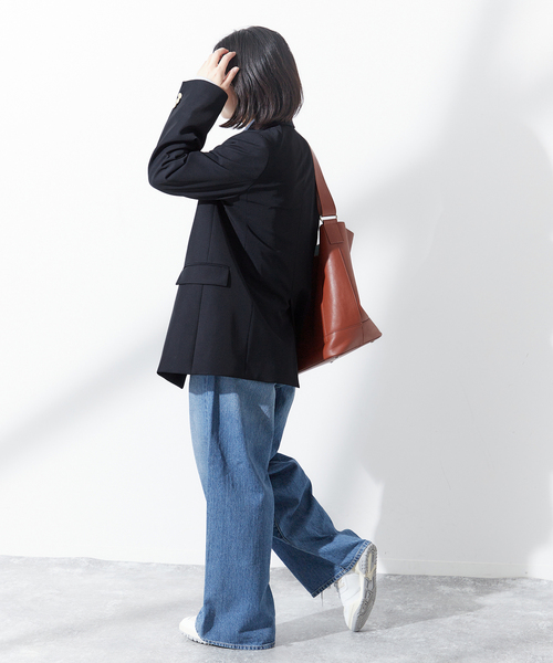 journal standard L'essage（ジャーナルスタンダードレサージュ）の「《追加6》ヴィスポリギャバブレザージャケット（テーラードジャケット・レディース・グレー/ネイビー・38/36）」の11枚目の写真