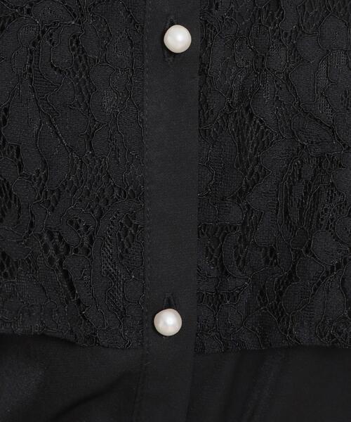 couture brooch(クチュールブローチ)の「総レース切り替えパール調ボタンブラウス(シャツ/ブラウス・レディース・ブラック/オフホワイト・40/38)」の16枚目の写真