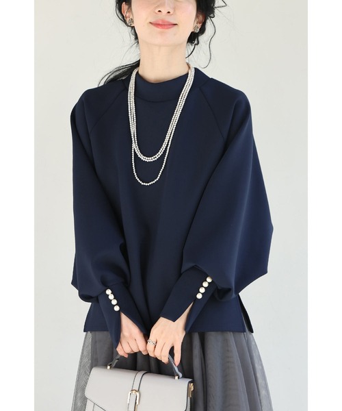 cawaii(カワイイ)の「日常に馴染むエレガント。パールポワン袖プルオーバートップス(Tシャツ/カットソー・レディース・アイボリー/ネイビー・S~M/L~LL)」の19枚目の写真