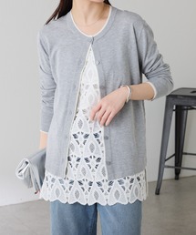 COLLAGE GALLARDAGALANTE | 配色ラインクルーネックカーディガン(カーディガン/ボレロ)