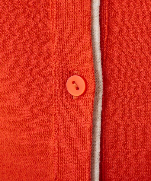 COLLAGE GALLARDAGALANTE（コラージュガリャルダガランテ）の「配色ラインクルーネックカーディガン（カーディガン/ボレロ・レディース・グレー/オレンジ・FREE）」の19枚目の写真