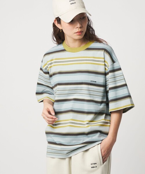 CITEN(シテン)の「<CITEN>カリフォルニアボーダーT(Tシャツ/カットソー・メンズ・イエロー/ブラック・L/M/S)」の6枚目の写真