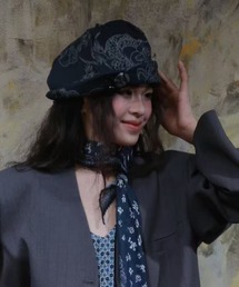 Lis ardent（リスアルダン）の「選べるベレー帽　レッドチェック柄/デニム/ブラックベルベット（ハンチング/ベレー帽）」