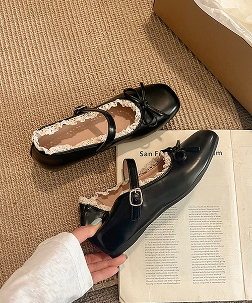 Nia(ニア)の「Nia(ニア)/レース付きバレエシューズ(バレエシューズ・レディース・レッド/ブラウン/ブラック/アイボリー・36/40/38)」の9枚目の写真