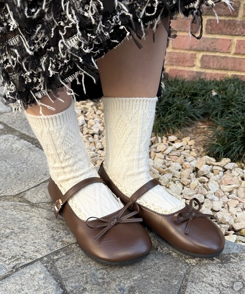 Nia(ニア)の「Nia(ニア)/レース付きバレエシューズ(バレエシューズ・レディース・レッド/ブラウン/ブラック/アイボリー・36/40/38)」の15枚目の写真