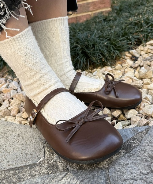 Nia(ニア)の「Nia(ニア)/レース付きバレエシューズ(バレエシューズ・レディース・レッド/ブラウン/ブラック/アイボリー・36/40/38)」の14枚目の写真