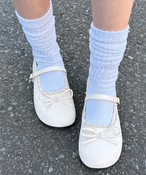 Nia(ニア)の「Nia(ニア)/レース付きバレエシューズ(バレエシューズ・レディース・レッド/ブラウン/ブラック/アイボリー・36/40/38)」の19枚目の写真