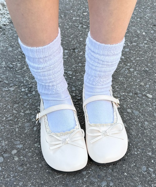 Nia(ニア)の「Nia(ニア)/レース付きバレエシューズ(バレエシューズ・レディース・レッド/ブラウン/ブラック/アイボリー・36/40/38)」の18枚目の写真