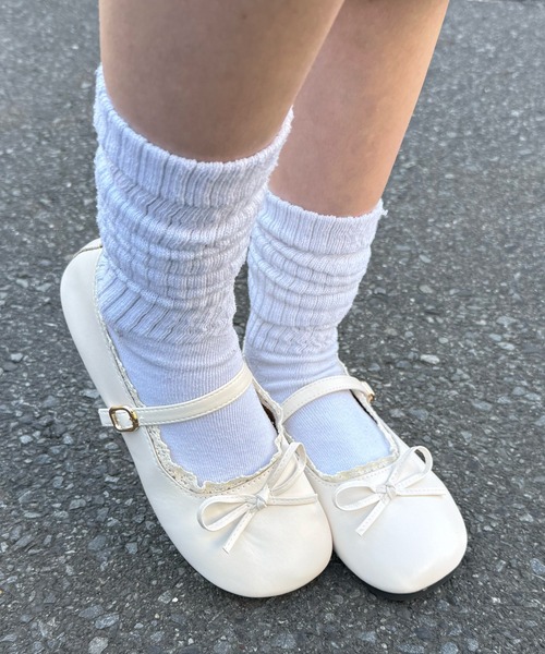 Nia(ニア)の「Nia(ニア)/レース付きバレエシューズ(バレエシューズ・レディース・レッド/ブラウン/ブラック/アイボリー・36/40/38)」の21枚目の写真