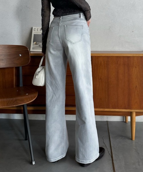 Eclat one(エクラワン)の「【Eclat one】ハイウエスト 美脚ストレート デニムパンツ(デニムパンツ・レディース・ブラック/ライトブルー/グレー・M/S)」の12枚目の写真