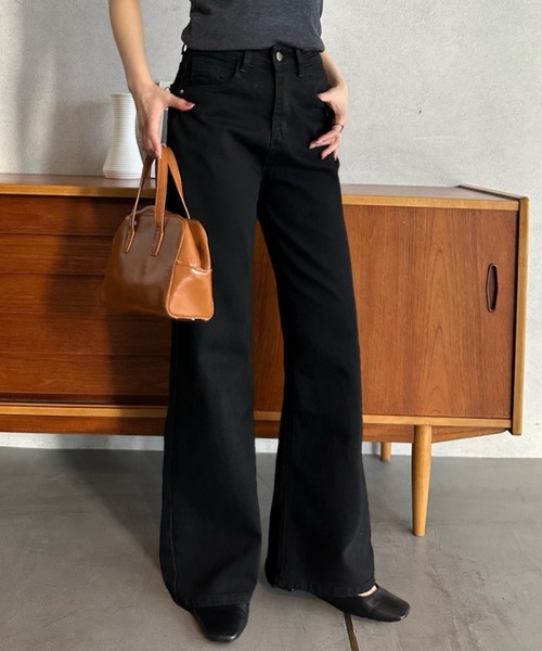 Eclat one(エクラワン)の「【Eclat one】ハイウエスト 美脚ストレート デニムパンツ(デニムパンツ・レディース・ブラック/ライトブルー/グレー・M/S)」の19枚目の写真