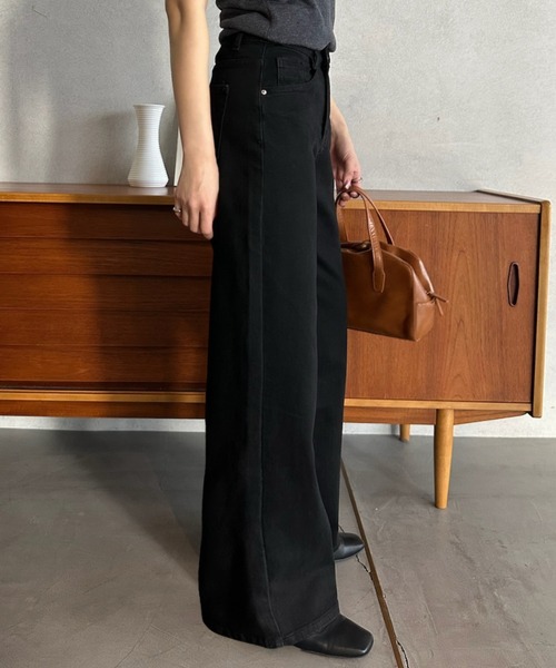Eclat one(エクラワン)の「【Eclat one】ハイウエスト 美脚ストレート デニムパンツ(デニムパンツ・レディース・ブラック/ライトブルー/グレー・M/S)」の18枚目の写真