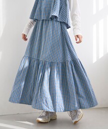 リネンレーヨンティアードスカート