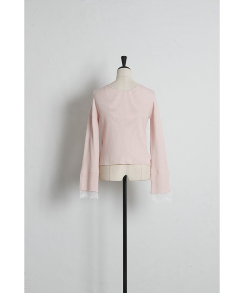 tocco closet(トッコ クローゼット)の「【ZOZO限定】前後2WAY袖レースリブニットトップス(ニット/セーター・レディース・ラベンダー/ネイビー/ピンク/ライトイエロー/ブラック/ワイン・M)」の12枚目の写真