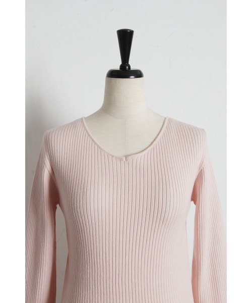 tocco closet(トッコ クローゼット)の「【ZOZO限定】前後2WAY袖レースリブニットトップス(ニット/セーター・レディース・ラベンダー/ネイビー/ピンク/ライトイエロー/ブラック/ワイン・M)」の14枚目の写真