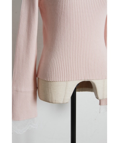 tocco closet(トッコ クローゼット)の「【ZOZO限定】前後2WAY袖レースリブニットトップス(ニット/セーター・レディース・ラベンダー/ネイビー/ピンク/ライトイエロー/ブラック/ワイン・M)」の16枚目の写真