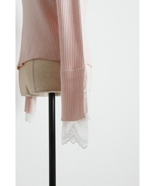 tocco closet(トッコ クローゼット)の「【ZOZO限定】前後2WAY袖レースリブニットトップス(ニット/セーター・レディース・ラベンダー/ネイビー/ピンク/ライトイエロー/ブラック/ワイン・M)」の17枚目の写真