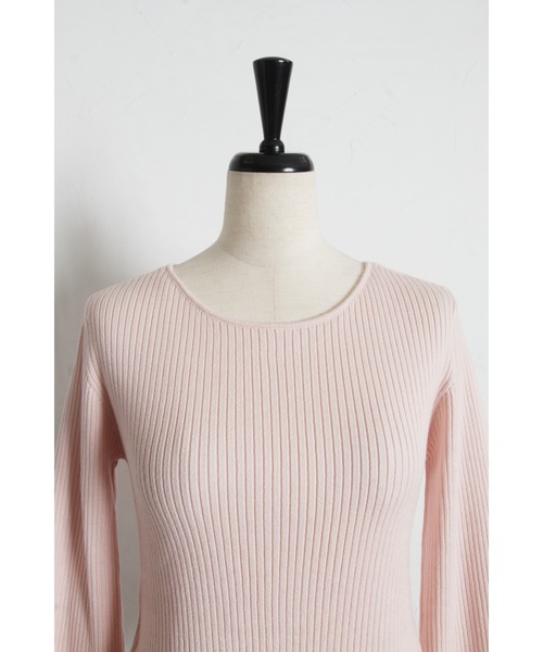 tocco closet(トッコ クローゼット)の「【ZOZO限定】前後2WAY袖レースリブニットトップス(ニット/セーター・レディース・ラベンダー/ネイビー/ピンク/ライトイエロー/ブラック/ワイン・M)」の18枚目の写真