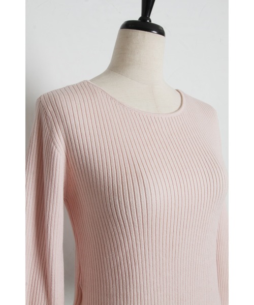tocco closet(トッコ クローゼット)の「【ZOZO限定】前後2WAY袖レースリブニットトップス(ニット/セーター・レディース・ラベンダー/ネイビー/ピンク/ライトイエロー/ブラック/ワイン・M)」の19枚目の写真