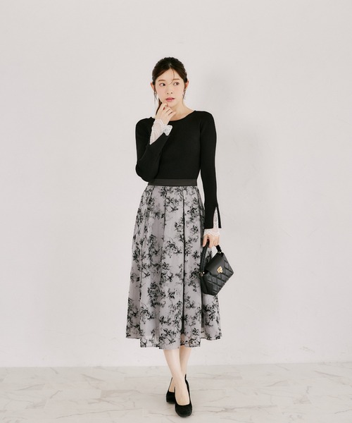 tocco closet(トッコ クローゼット)の「【ZOZO限定】前後2WAY袖レースリブニットトップス(ニット/セーター・レディース・ラベンダー/ネイビー/ピンク/ライトイエロー/ブラック/ワイン・M)」の21枚目の写真