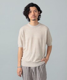 リネンコットン ショートスリーブ ニット