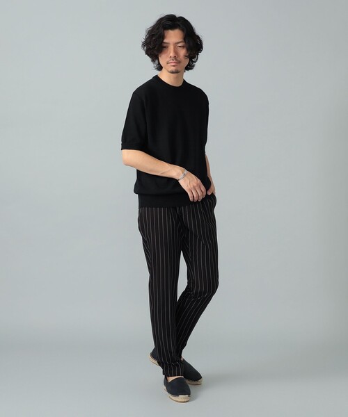 BRILLA per il gusto(ブリッラペルイルグースト)の「リネンコットン ショートスリーブ ニット(Tシャツ/カットソー・メンズ・シルバー/ブラック/ベージュ・S/M/L/XL)」の18枚目の写真