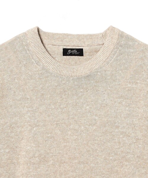 BRILLA per il gusto(ブリッラペルイルグースト)の「リネンコットン ショートスリーブ ニット(Tシャツ/カットソー・メンズ・シルバー/ブラック/ベージュ・S/M/L/XL)」の20枚目の写真