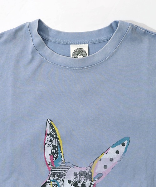 ScoLar(スカラー)の「161603:パッチワークウサギ柄ヴィンテージ風プルオーバー(Tシャツ/カットソー・レディース・ブラック/ピンク/ブルー・M)」の16枚目の写真