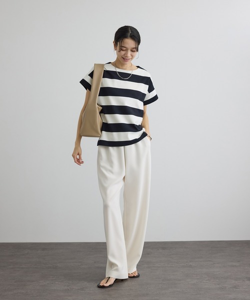 SALON adam et rope'（サロン アダム エ ロペ）の「【WEB限定】スプリットレザーHOBOバッグ（ハンドバッグ・レディース・ベージュ/ブラック・FREE）」の8枚目の写真