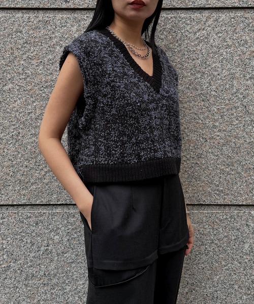 &g'aime（アンジェム）の「【&ｇ'aime 】MIXカラーベスト Mix Color Vest（ベスト・レディース・アイボリー/ブラック/チャコールグレー・FREE）」の14枚目の写真