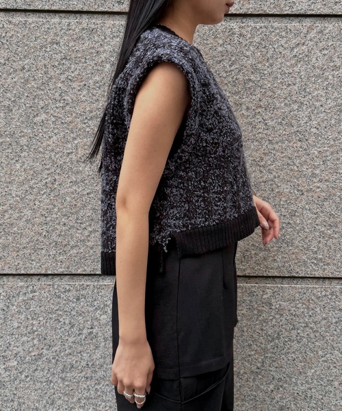 &g'aime（アンジェム）の「【&ｇ'aime 】MIXカラーベスト Mix Color Vest（ベスト・レディース・アイボリー/ブラック/チャコールグレー・FREE）」の15枚目の写真