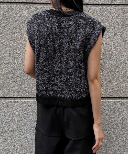 &g'aime（アンジェム）の「【&ｇ'aime 】MIXカラーベスト Mix Color Vest（ベスト・レディース・アイボリー/ブラック/チャコールグレー・FREE）」の16枚目の写真