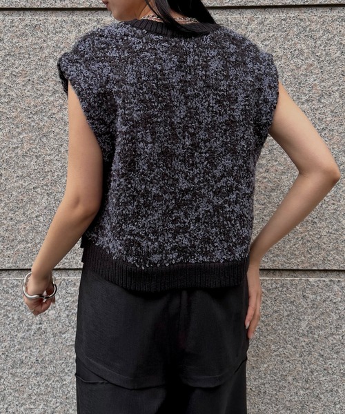 &g'aime（アンジェム）の「【&ｇ'aime 】MIXカラーベスト Mix Color Vest（ベスト・レディース・アイボリー/ブラック/チャコールグレー・FREE）」の17枚目の写真