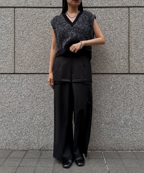 &g'aime（アンジェム）の「【&ｇ'aime 】MIXカラーベスト Mix Color Vest（ベスト・レディース・アイボリー/ブラック/チャコールグレー・FREE）」の19枚目の写真