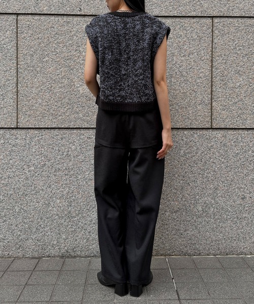 &g'aime（アンジェム）の「【&ｇ'aime 】MIXカラーベスト Mix Color Vest（ベスト・レディース・アイボリー/ブラック/チャコールグレー・FREE）」の21枚目の写真