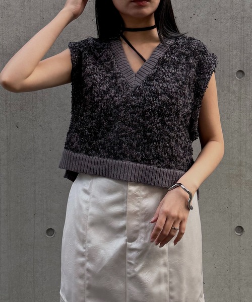 &g'aime（アンジェム）の「【&ｇ'aime 】MIXカラーベスト Mix Color Vest（ベスト・レディース・アイボリー/ブラック/チャコールグレー・FREE）」の22枚目の写真