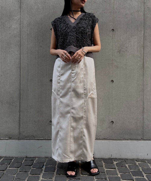 &g'aime（アンジェム）の「【&ｇ'aime 】MIXカラーベスト Mix Color Vest（ベスト・レディース・アイボリー/ブラック/チャコールグレー・FREE）」の5枚目の写真