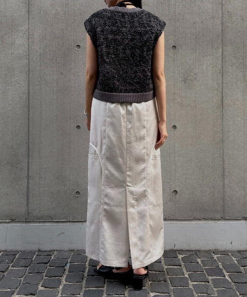 &g'aime（アンジェム）の「【&ｇ'aime 】MIXカラーベスト Mix Color Vest（ベスト・レディース・アイボリー/ブラック/チャコールグレー・FREE）」の6枚目の写真