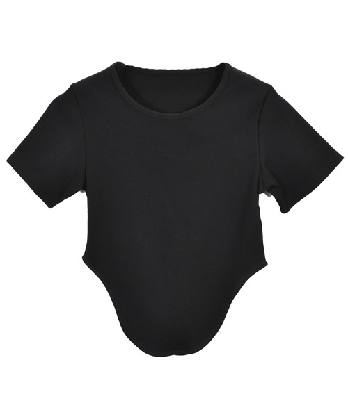 Reurie'(レウリィ)の「【original】ハーフスリーブボディスーツライクトップ / 半袖 Tシャツ シンプル カジュアル ベーシック ノームコア サイドカット リブ素材 春 夏(Tシャツ/カットソー・レディース・ピンク/ブラック/グレー・FREE)」の10枚目の写真