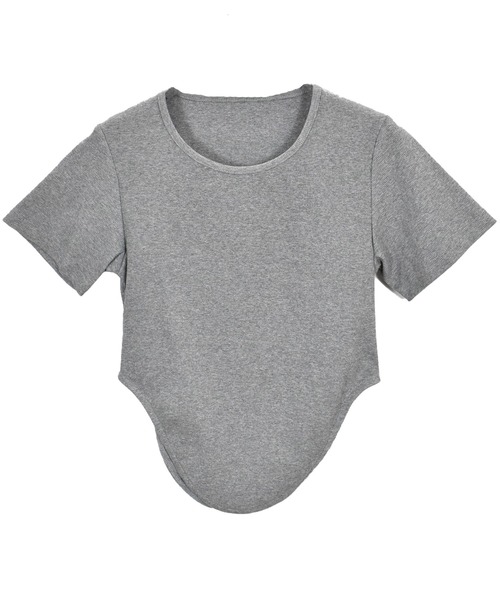Reurie'(レウリィ)の「【original】ハーフスリーブボディスーツライクトップ / 半袖 Tシャツ シンプル カジュアル ベーシック ノームコア サイドカット リブ素材 春 夏(Tシャツ/カットソー・レディース・ピンク/ブラック/グレー・FREE)」の12枚目の写真