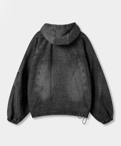 DIMITRI BLACK（ディミトリブラック）の「バラクラバスラッシュフードジップアップ_デニムヴィンテージブラック（パーカー・レディース・その他・MEDIUM/LARGE/X-LARGE）」の2枚目の写真